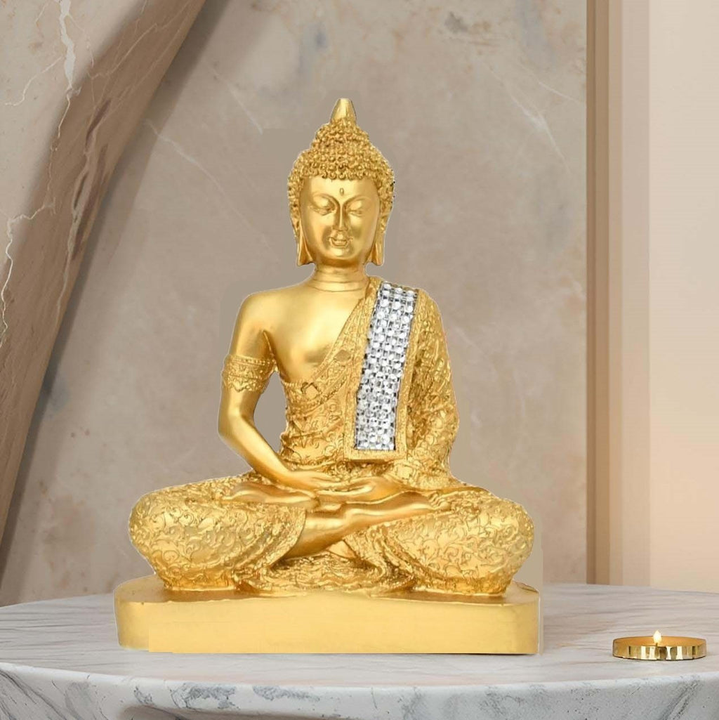 Antique Golden Buddha Idol for Home Decor & Meditation