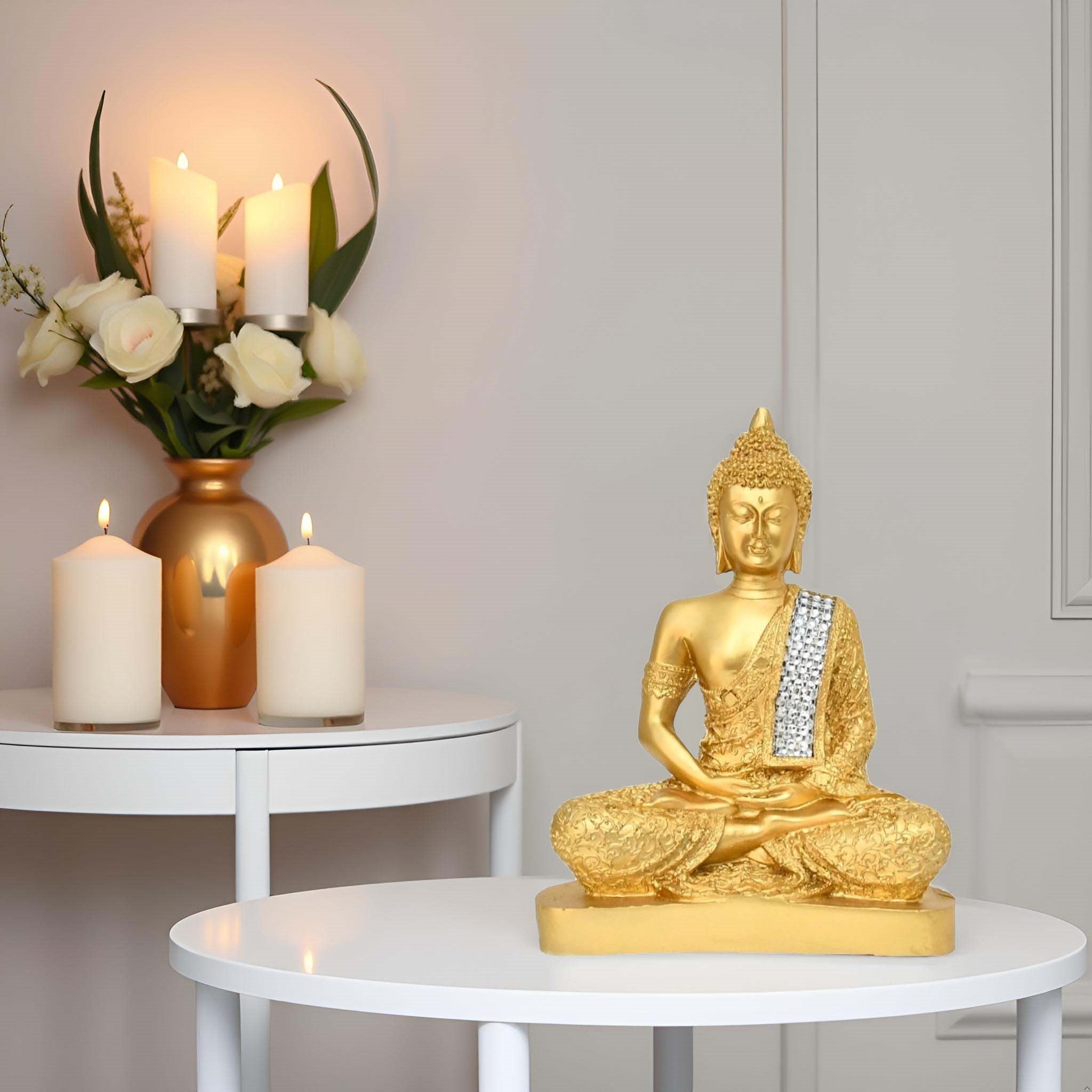 Antique Golden Buddha Idol for Home Decor & Meditation