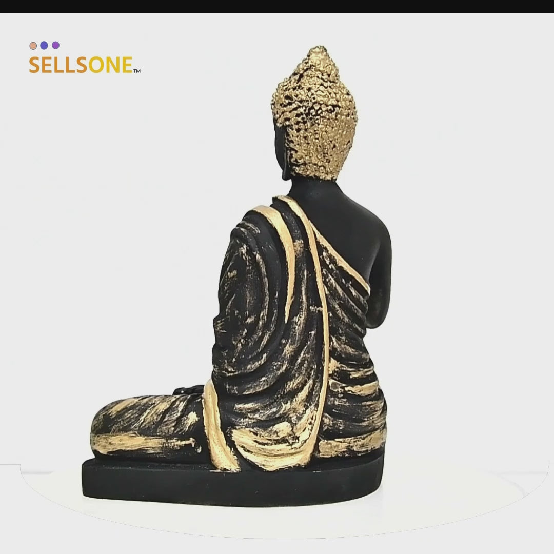Buddha Statue Black and Golden Colour